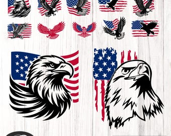 Eagle Flag 4th of July SVG PNG Bundle: USA Independence Day Cut Files, American Patriotic Designs 250th Anniversary Design