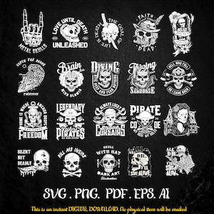 Tattoo Skull Quote SVG: Cricut & Silhouette Cut File, Sublimation PNG bundle (Digital Download)