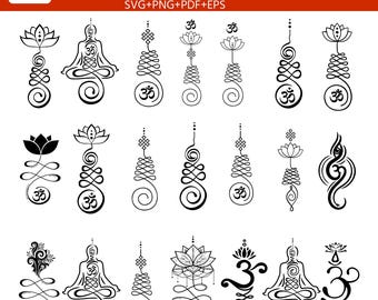 Breathe Sanskrit symbol digital download Art, breathe Sankrit Mantra  symbol bundle,  breathe anulome silhouette Instant download
