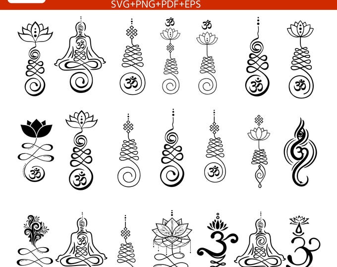 Breathe Sanskrit symbol digital download Art, breathe Sankrit Mantra  symbol bundle,  breathe anulome silhouette Instant download