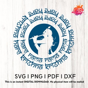 Indische Anbetung Lord Krishna Schnittdatei, Aufkleber, Laserschnitt, Cricut, Silhouette, indischer Gott T-Shirt Design, SVG, PNG und PDF