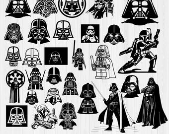 Starwars Svg, Star Wars Svg Bundle, Darth Vader Png, Star Wars Clipart, Svg-filer för Cricut, Darth Vader Svg, Mandalorian Svg