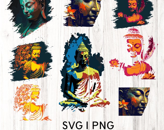 11 Buddha Clipart Sublimation Bundle | 11Transparent Spiritual | Digital Buddha SVG Bundle Buddha Png | Buddha Silhouette | buddha cut file