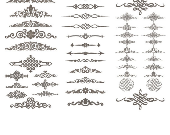Hand Drawn Vintage Design Elements: 101 SVG Cut Files (Digital Download)