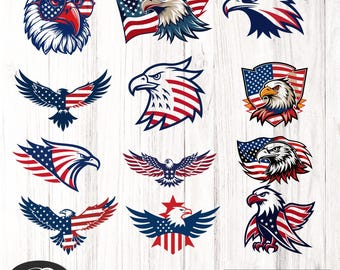 4th of July American Flag Themed Bald Eagle Sublimation SVG Collection, Patriotic SVG, American Bald Eagle Sublimation, Usa Patriotic Svg