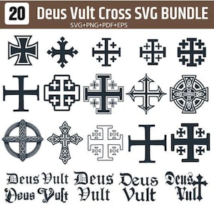 Deus Vult SVG Bundle, Christian Warrior Shirt Designs, Templar Cross Files