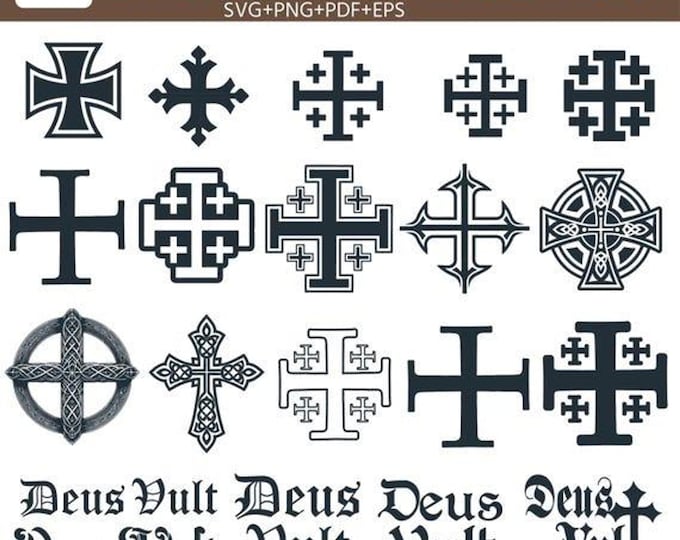 Deus Vult Knights Templar Cross SVG Bundle  Man of Faith SVG Bundle | Armour of god T-Shirt Designs | Jesus SVG | Digital Download
