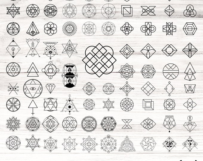 86 alchemy Sacred geometry svg DXF bundle, sacred symbols, geometry mandala, svg ai eps png files, Cut files, Cricut, Silhouette, Glowforge