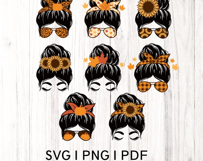 Messy Bun mom Bundle svg, Momlife svg, mom skull svg, Mom Life svg, daughter svg, Mom life Kid Life Png, glasses svg, Cricut Silhouette