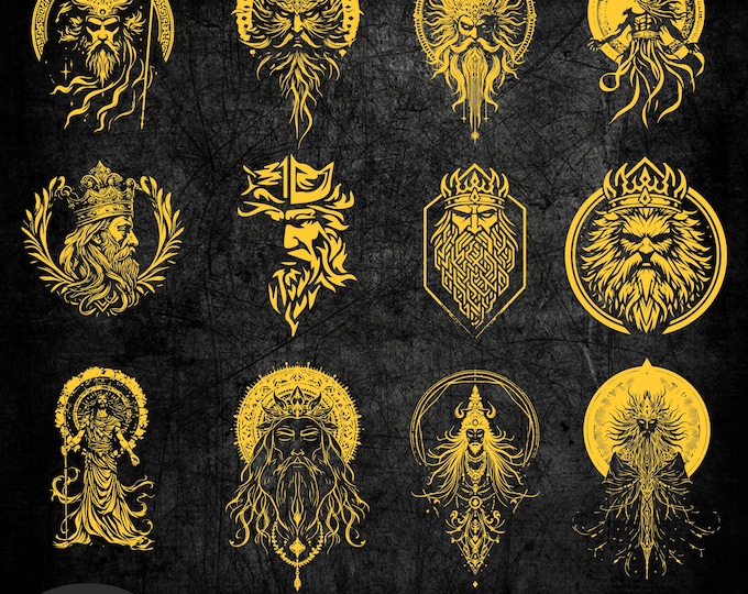 Greek Mythology Design Bundle | Greek Mythology Stamps | Only Compatible with Procreate | Tattoo Brush | Commercial Use Allowed