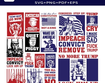 Anti Trump clipart poster Bundle, Political Protest Designs, Cricut Cut Files (Digital Download)