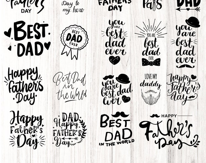 Father's Day SVG Bundle, 19 sets Bundle, Dad SVG, Daddy, Best Dad, , Happy Fathers Day, Sublimation, Cut File Cricut, Silhouette, Cameo