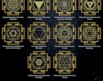 Dasa Mahavidya Yantra SVG Bundle: Sacred Geometry Mandalas (Digital Download)
