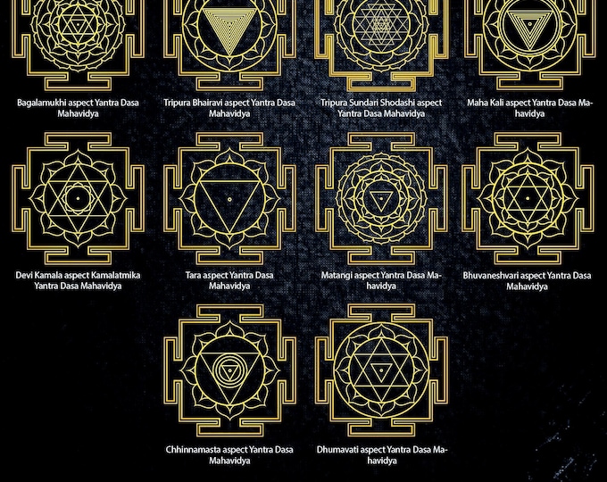 Dasa Mahavidya Yantra SVG Bundle: Sacred Geometry Mandalas (Digital Download)