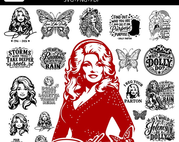 Dolly Parton Quotes Svg Png, Dolly Parton PNG, Dolly SVG, Dolly Parton Signature Svg, Western Country girl,Country Singer Png,Crciut