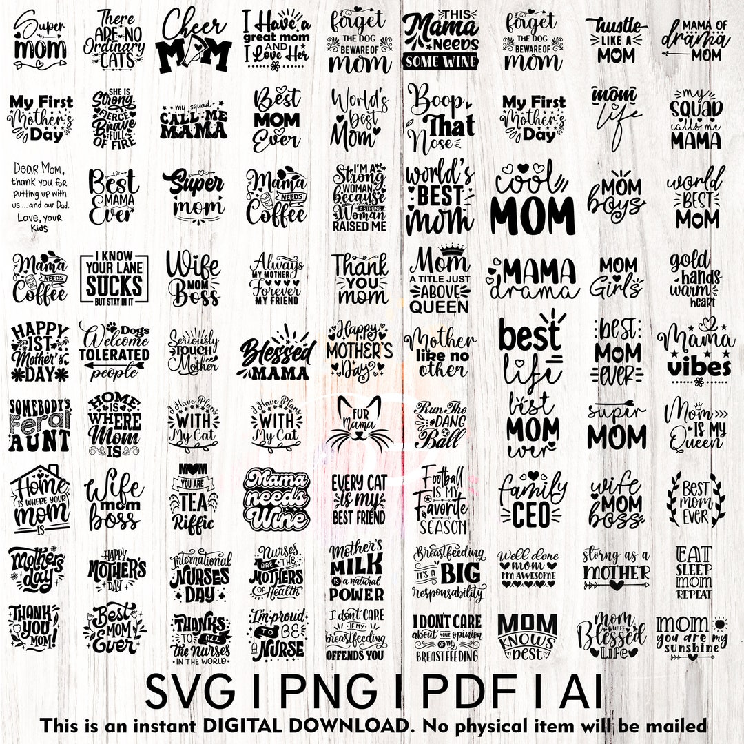 Mama SVG PNG Bundle, Mom Coquette, Mother's Day Designs (digital ...