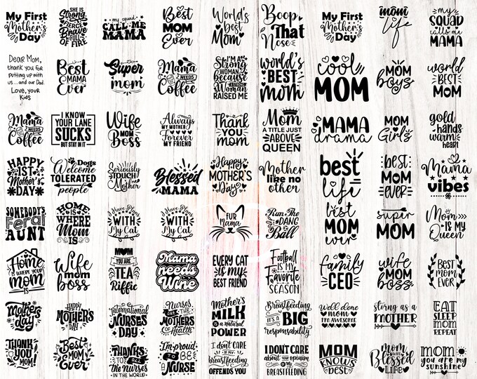 MAMA svg |  Mom svg bundle hand lettered | mothers day svg | mom life svg | blessed mama svg | mom of boys girls svg | mom quotes svg png