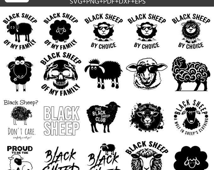 Black Sheep SVG Bundle: Anti-Conformist Designs for Cricut (Digital Download