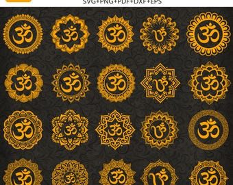 Aum Mandala SVG Bundle | Om Symbol Circle Mandala SVG png pdf | Yoga Meditation Spiritual Cut Files | Cricut Silhouette Laser CNC |