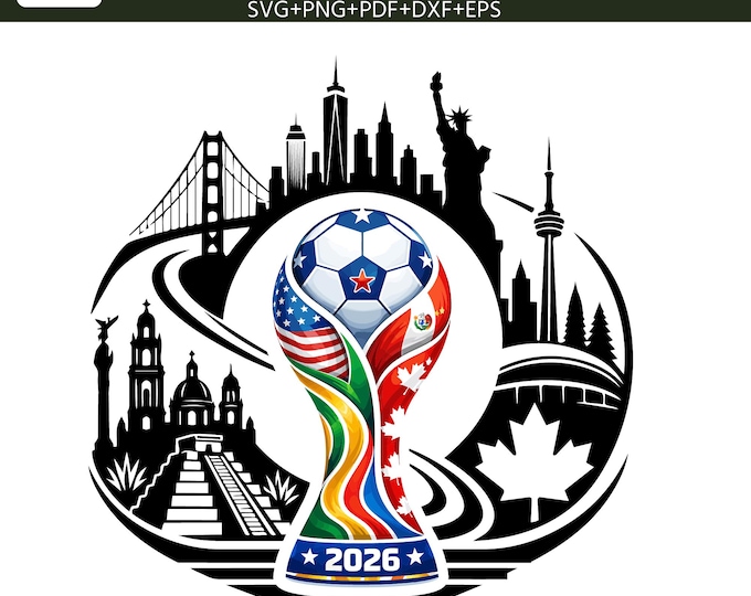 World Cup 2026 SVG Bundle | Soccer Trophy svg png pdf | Football Cricut Cut File | USA Canada Mexico Sports Digital Download