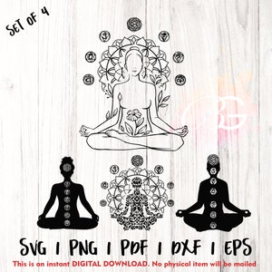 Chakras SVG Bundle: Yoga Mandala Meditation Vector (Digital Cut File)