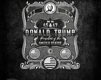 Trump Whiskey Bottle Label Parody SVG: MAGA 2024 Design (Digital Download