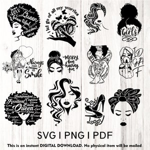 Mädchen Zitate SVG, Frauen Empowerment Bundle SVG, motivierende svg, Positive Zitate svg, Girl Power, Boss Lady, Queen svg, Cut File für Cricut
