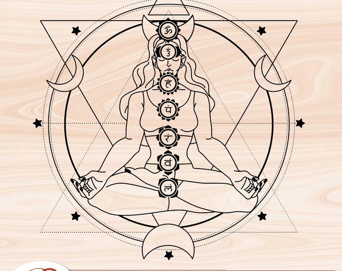 7 Chakras system SVG, Namaste Clipart, Yoga SVG, Chakra Symbols SVG, Meditation cut file, Digital Cut File,  Cricut Silhouette Eps Png Dxf