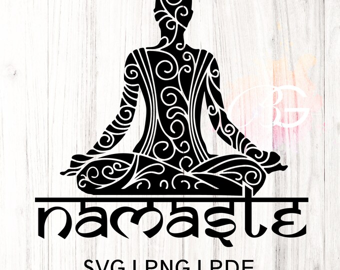 Namaste yoga pose svg, yoga mandala svg, Namaste Cut File, Yoga svg, Zen svg, , colorful Kundalini svg, Meditation svg, Cricut, Silhouette