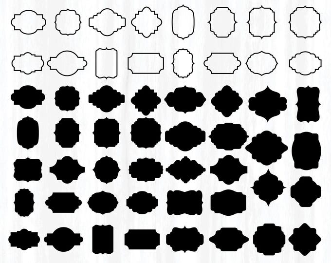 Classic Frames Svg Bundle, Labels Svg Png, Label Borders Svg, Decorative Frames, Label Frames Clipart, Cricut, Instant Download, Banners Svg
