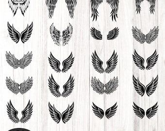 Angel Wings SVG Bundle | Memorial rip Wings | Clip Art | Cut Files for Silhouette, Cricut | Digital Download – SVG, PNG, pdf