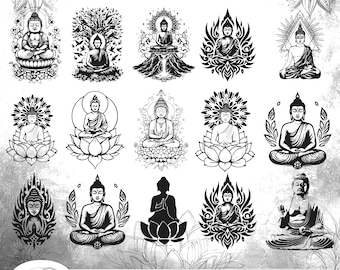 Buddha Svg Bundle, Layered Svg Files, Laser Cut Wall Art, Cricut Files