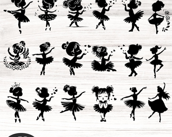 Ballerina svg bundle, nursery girl wall art, nursery decor, baby girl onesie designs png, little girl svg bundle designs, ballerina png
