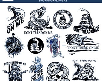 「Don't Tread On Me」SVGバンドル、ガズデン・スネーク愛国カットファイル（デジタルダウンロード）