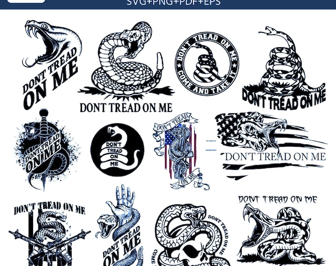 US Don't Tread on Me Svg, Rattle Snake Clipart, Snake Viper Stencil, Gadsden Snake American Flag Cutfile, Usa Flag T-shirt Png, DTOM SVG