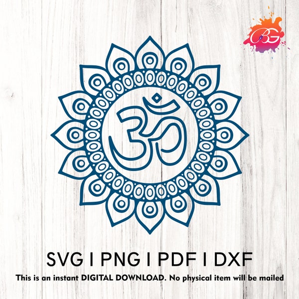 Ohm, Om Symbol, Meditation, Yoga template digital download, svg, eps, ai, png, dxf