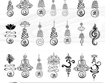 Breathe Sanskrit symbol digital download Art, breathe Sankrit Mantra  symbol bundle,  breathe anulome silhouette Instant download