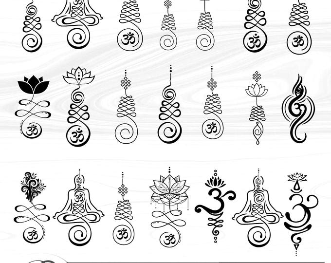 Breathe Sanskrit symbol digital download Art, breathe Sankrit Mantra  symbol bundle,  breathe anulome silhouette Instant download