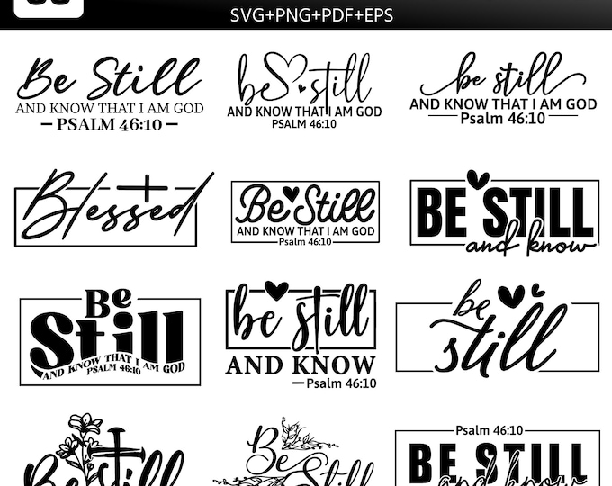 Be Still PNG, Faith PNG, Religious PNG, Spring Png, Whimsy Png, Girly Png, Stripes Png, Dainty Png, Coquette Png, Love Like Jesus Png