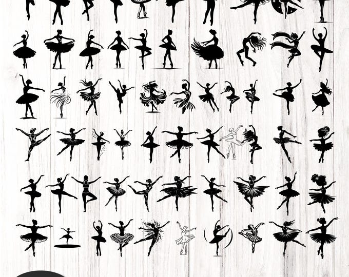Ballerina svg file cricut silhouette, girl wall art, printable Ballerina decor, Ballerina girl designs png, Ballerina girl svg cut files