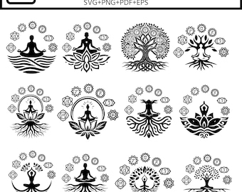7 Chakras SVG Bundle | Chakra Symbols for Cricut, Silhouette, Laser Cutting & Vinyl Crafts