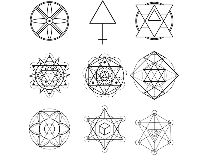 86 alchemy Sacred geometry svg DXF bundle, sacred symbols, geometry mandala, svg ai eps png files, Cut files, Cricut, Silhouette, Glowforge