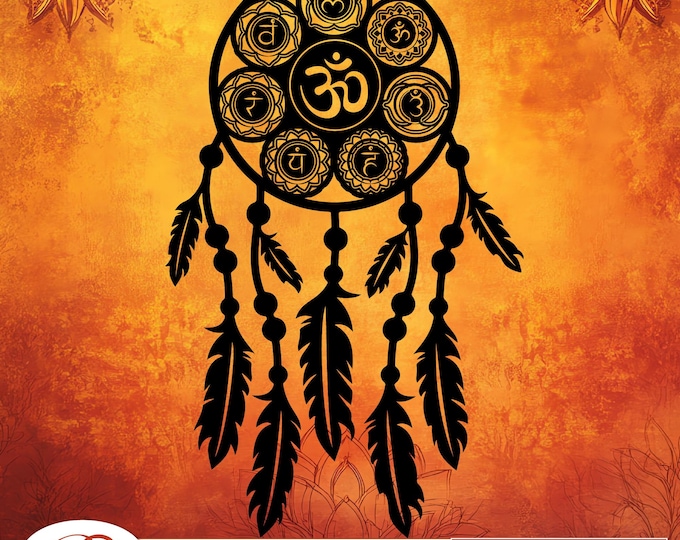 Dream Catcher 7 chakras png, lucky Symbols svg, Dream catcher clipart,  lucky Cricut Eps Png Dxf htv, 7 chakras dtf, traditional cut file