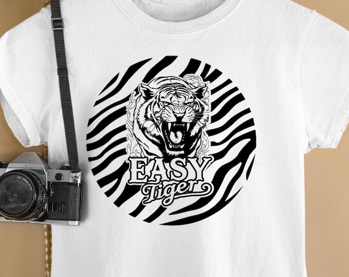 Easy Tiger svg , TigersPNG, Tiger Team, Clipart, Mascot, School, svg, eps, png, pdf, sublimation, cut file, htv, vector, digital