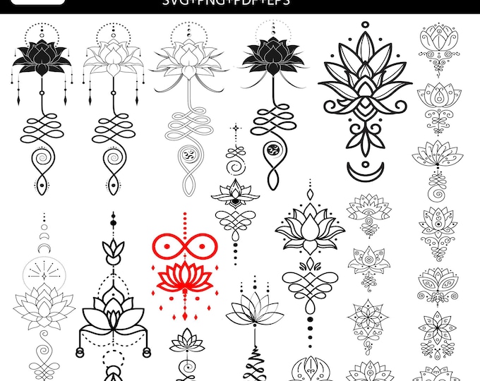 Meditation Yoga Logo SVG Bundle | Lotus Zen Meditation Clipart | Yoga Studio Logo Cricut Silhouette Cut File | Mindfulness Wellness