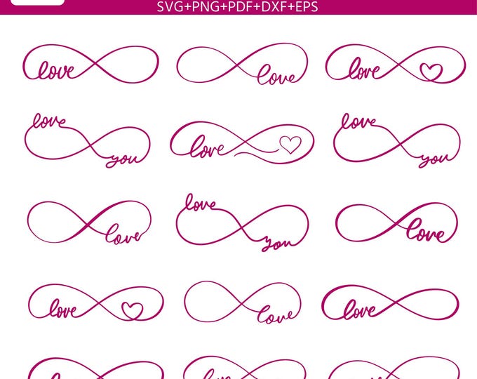 Infinity Love SVG Bundle: Valentine's Day Cut Files (Digital Download)