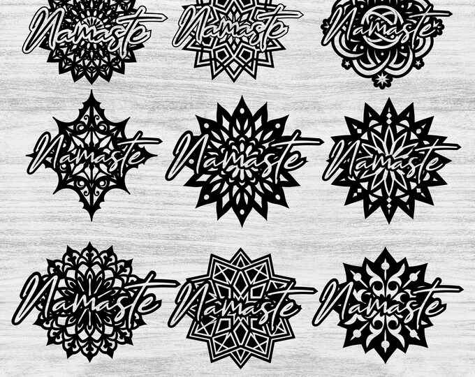 Namaste mandala svg, yoga svg, Namaste Cut File, Yoga tshirt , Zen svg, hindu svg, colorful Kundalini svg, Meditation svg, Cricut, yoga dtf