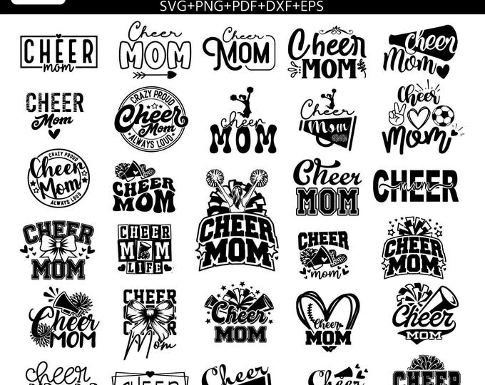 Cheer Mom SVG file Cheer Mom and team mascot svg cut file digital download cheer mom svg Cheer megaphone svg Cheer pom moms svg