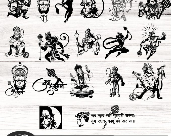 Lord Hanuman SVG PNG Bundle, Hanuman hindu cut file, svg, png, indu buddhist jain mythology hindu god, lord Hanuman png, hindu god svg