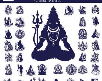 Lord Shiva svg SVG Bundle for laser engraving a: shiva Hindu Cut File (Digital Download)